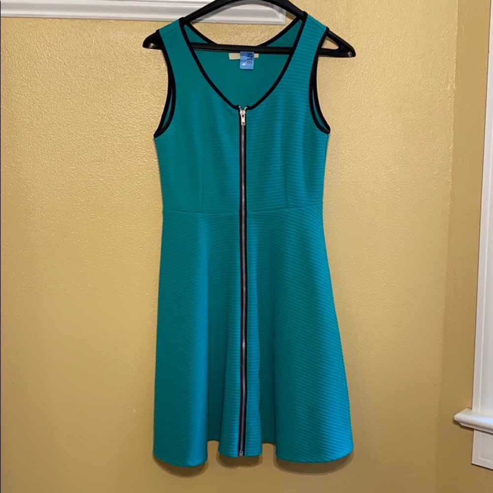 Boutique Turquoise Zipper sundress M